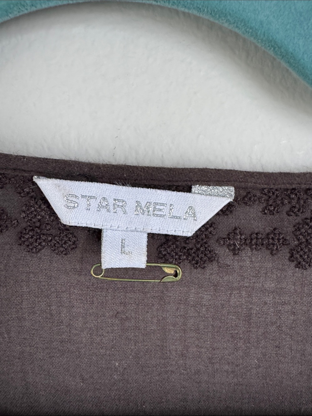 Star Mela Black Boho Peasant Mini Dress Size L Embroidered Sheer Long Sleeve - Picture 3 of 9